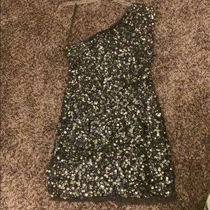 Silver Sequin Arden B One Shoulder Dress - NYE!!!